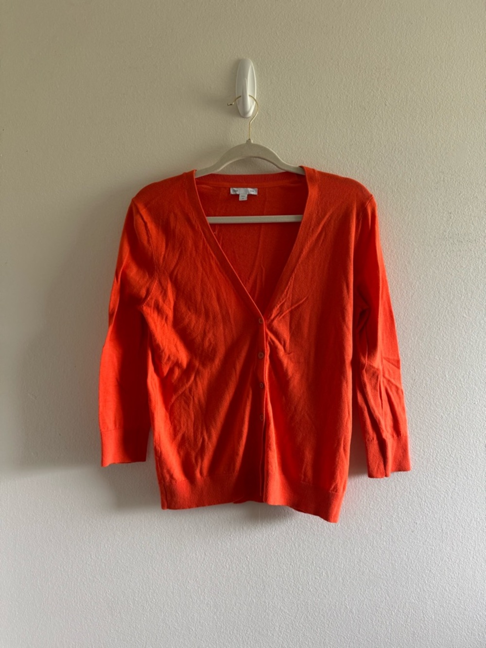 New Gap Bright Orange V-Neck Button Cardigan size Medium